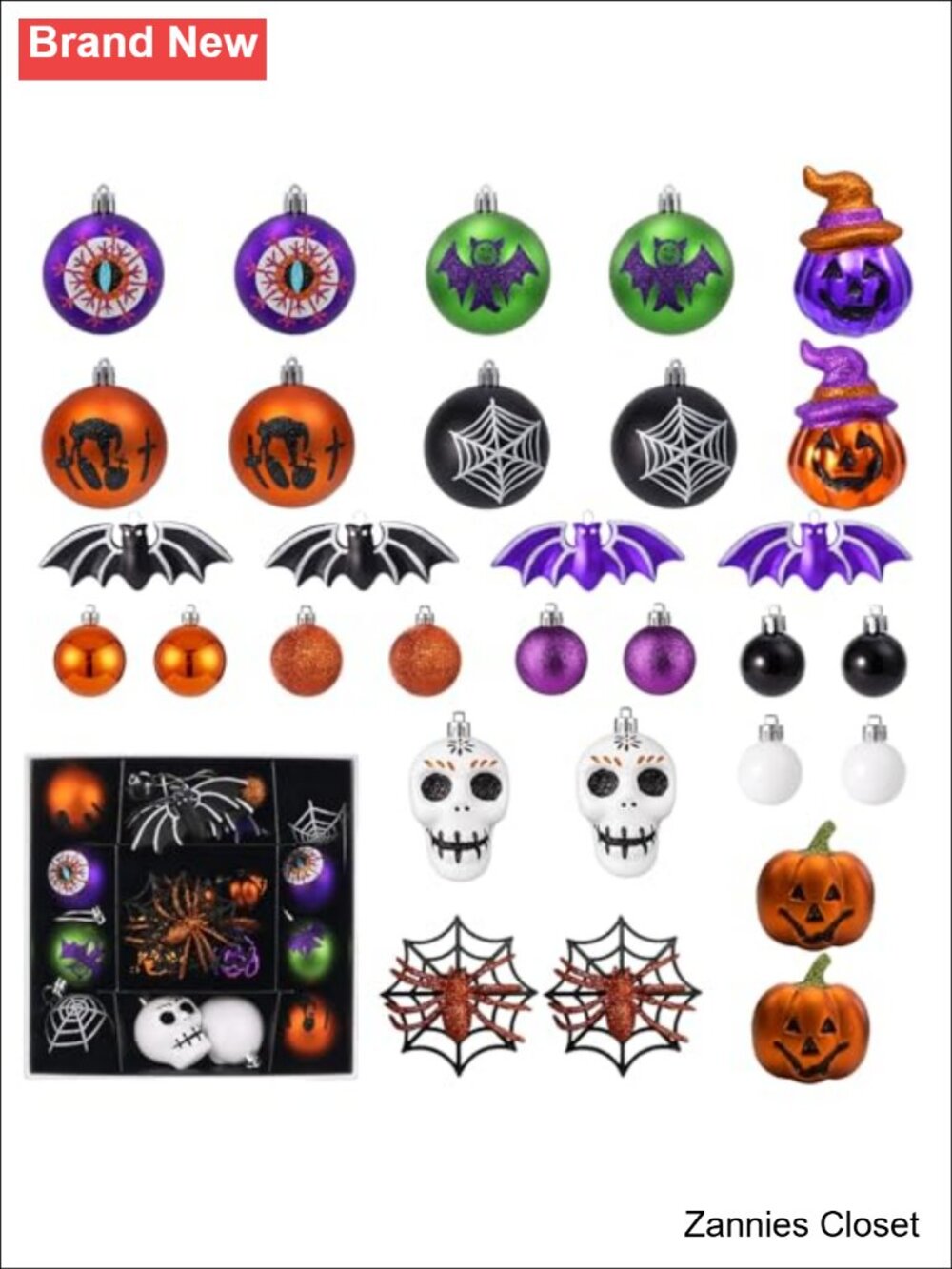👻 30pc Halloween Ornament Set Shatterproof Plastic Tree Decorations Indoor